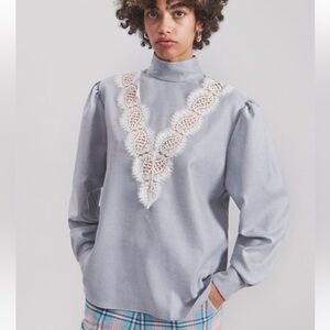Rachel Comey anza overshirt sey wool heather grey size 0 new